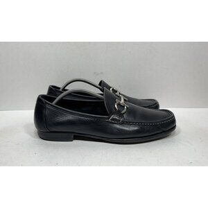 Salvatore Ferragamo Gancini Bit Loafer Black Leather Men’s Size 10 EE Shoes